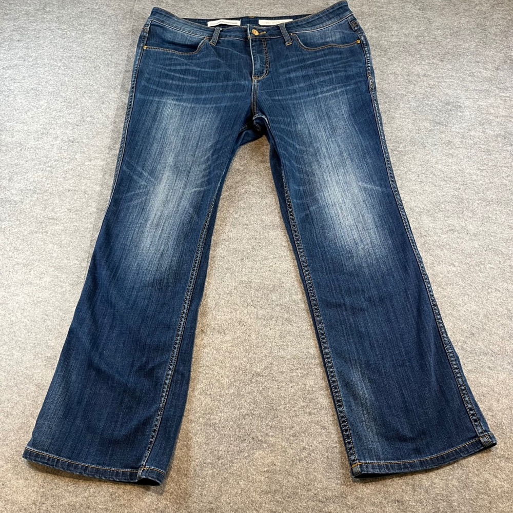 Pilcro Womens Stet Straight Leg Jeans Blue Denim 32 Tall Stretch Boho 0366